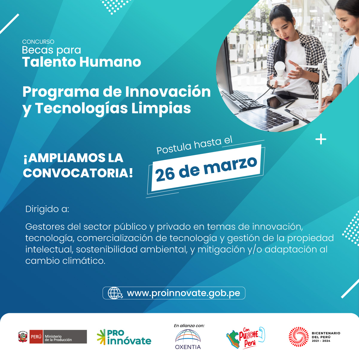 Cierre de la convocatoria del Programa de Innovación y Tecnologías Limpias de ProInnóvate y Oxentia