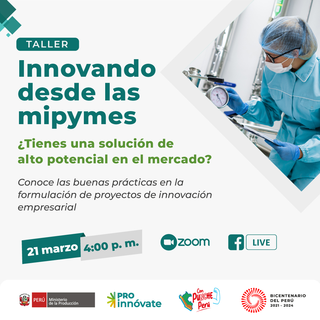 Taller "Innovando desde las mipymes: buenas prácticas para la formulación de tu proyecto de innovación empresarial".