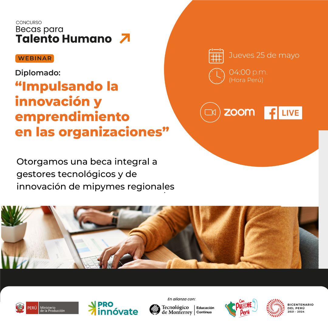 Webinar “Diplomado sobre Innovación y Emprendimiento en las Organizaciones de ProInnóvate