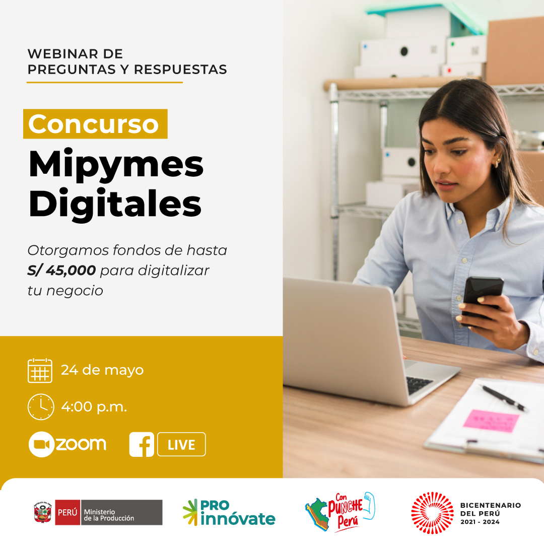 Webinar de preguntas y respuestas del concurso Mipymes Digitales de ProInnóvate