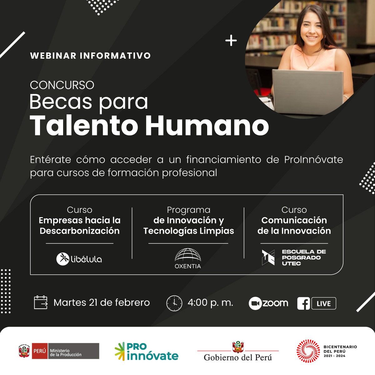 Webinar informativo sobre Becas de Talento Humano de ProInnóvate